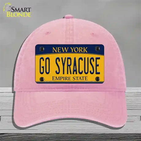 Go Syracuse Novelty License Plate Hat Unconstructed Cotton / Pink