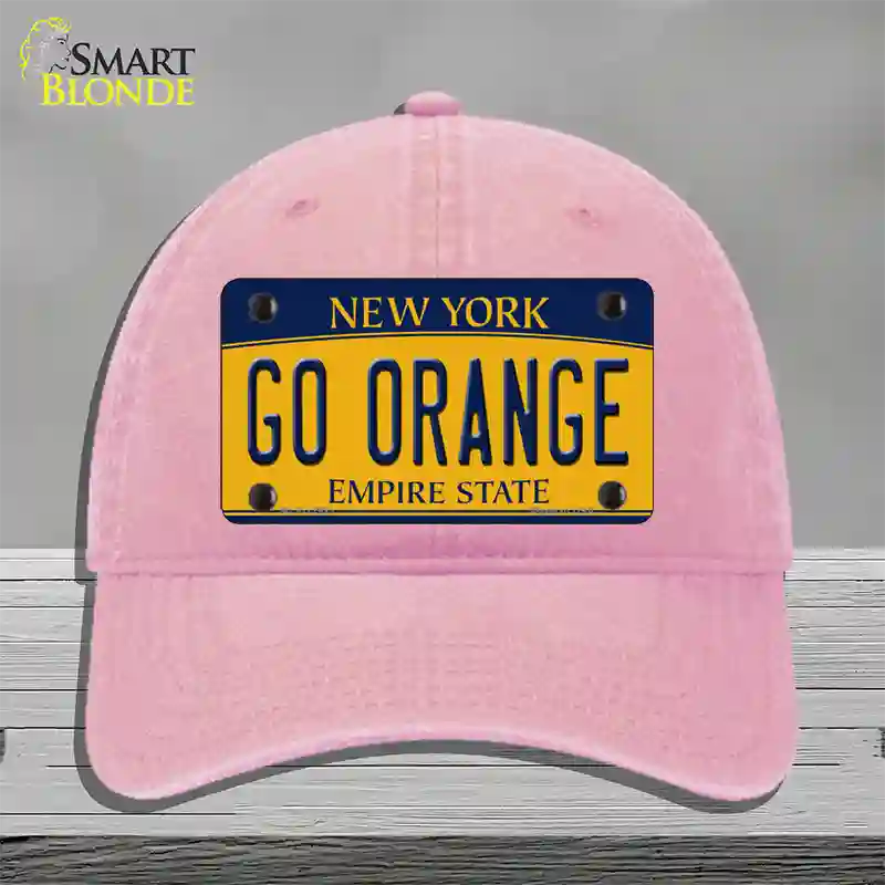 Go Orange Novelty License Plate Hat Unconstructed Cotton / Pink