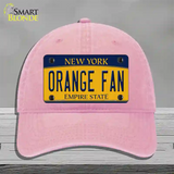 Orange Fan Novelty License Plate Hat Unconstructed Cotton / Pink