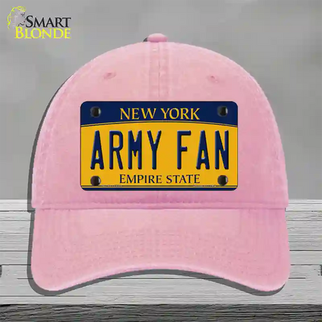 Army Fan Novelty License Plate Hat Unconstructed Cotton / Pink