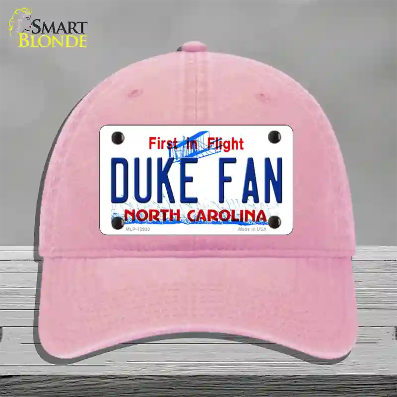 Duke Fan Novelty License Plate Hat Unconstructed Cotton / Pink