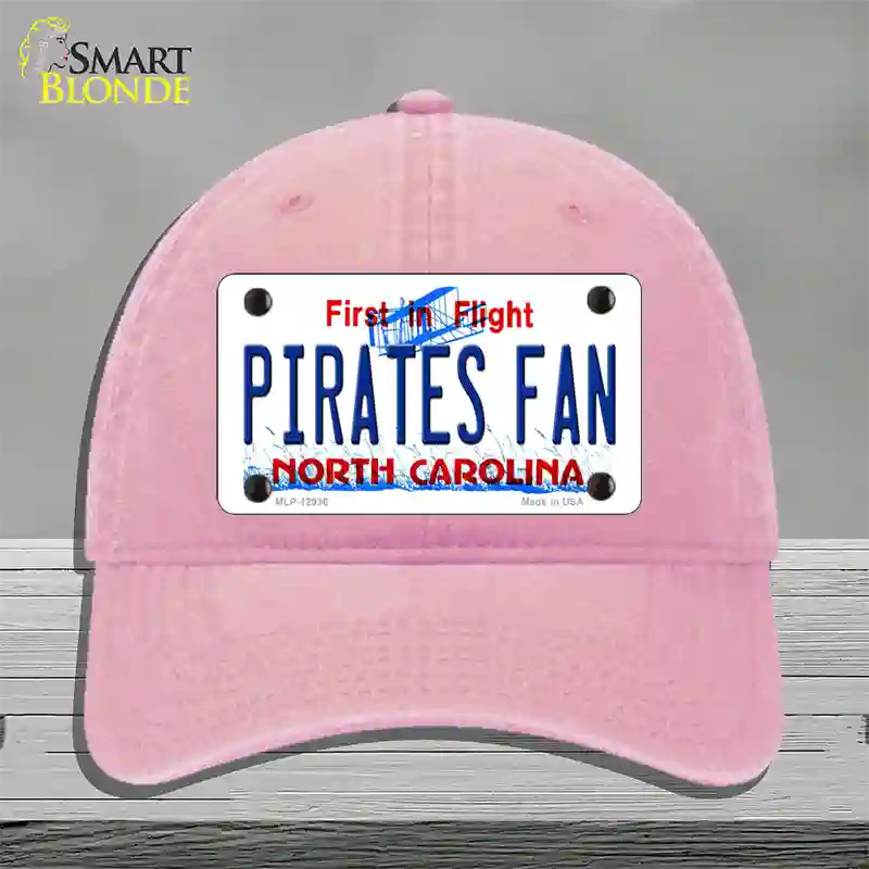 Pirates Fan North Carolina Novelty License Plate Hat Unconstructed Cotton / Pink