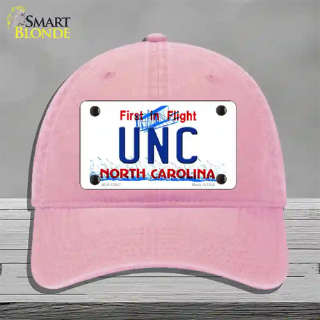 Univ North Carolina Novelty License Plate Hat Unconstructed Cotton / Pink