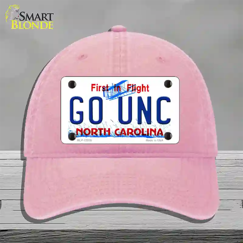 Go Univ North Carolina Novelty License Plate Hat Unconstructed Cotton / Pink