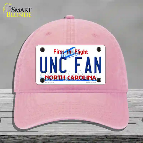 Univ North Carolina Fan Novelty License Plate Hat Unconstructed Cotton / Pink