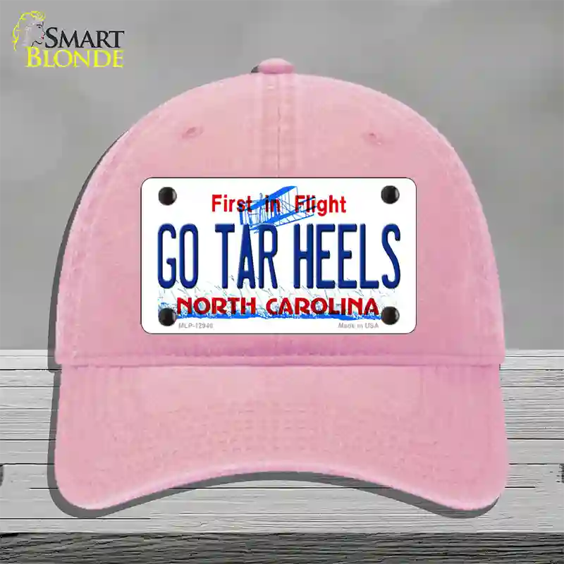 Go Tar Heels Novelty License Plate Hat Unconstructed Cotton / Pink