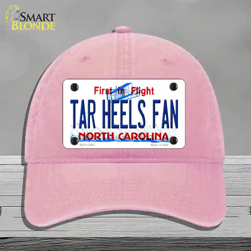 Tar Heels Fan Novelty License Plate Hat Unconstructed Cotton / Pink