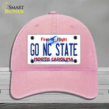 Go North Carolina State Novelty License Plate Hat Unconstructed Cotton / Pink