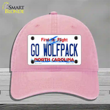 Go Wolfpack Novelty License Plate Hat Unconstructed Cotton / Pink