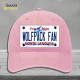 Wolfpack Fan Novelty License Plate Hat Unconstructed Cotton / Pink