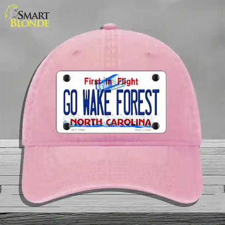 Go Wake Forest Novelty License Plate Hat Unconstructed Cotton / Pink