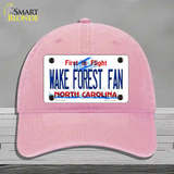 Wake Forest Fan Novelty License Plate Hat Unconstructed Cotton / Pink