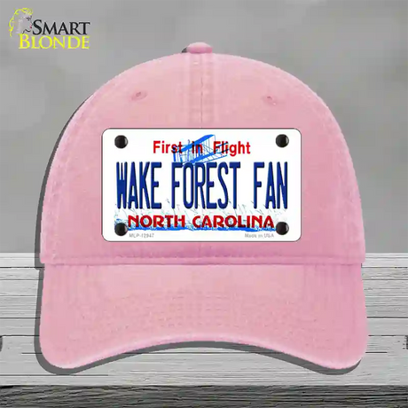 Wake Forest Fan Novelty License Plate Hat Unconstructed Cotton / Pink