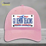 Go Demon Deacons Novelty License Plate Hat Unconstructed Cotton / Pink