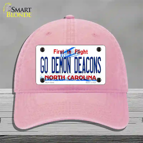 Go Demon Deacons Novelty License Plate Hat Unconstructed Cotton / Pink