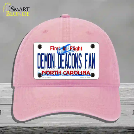 Demon Deacons Fan Novelty License Plate Hat Unconstructed Cotton / Pink