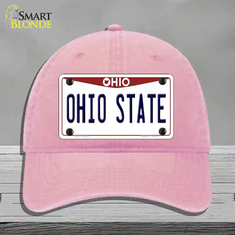 Ohio State Univ Novelty License Plate Hat Unconstructed Cotton / Pink