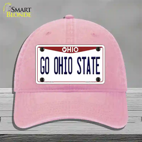 Go Ohio State Novelty License Plate Hat Unconstructed Cotton / Pink