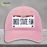 Ohio State Fan Novelty License Plate Hat Unconstructed Cotton / Pink