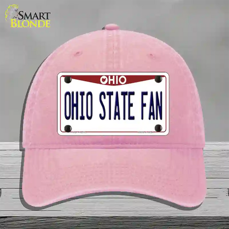 Ohio State Fan Novelty License Plate Hat Unconstructed Cotton / Pink