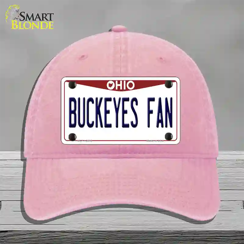 Buckeyes Fan Novelty License Plate Hat Unconstructed Cotton / Pink