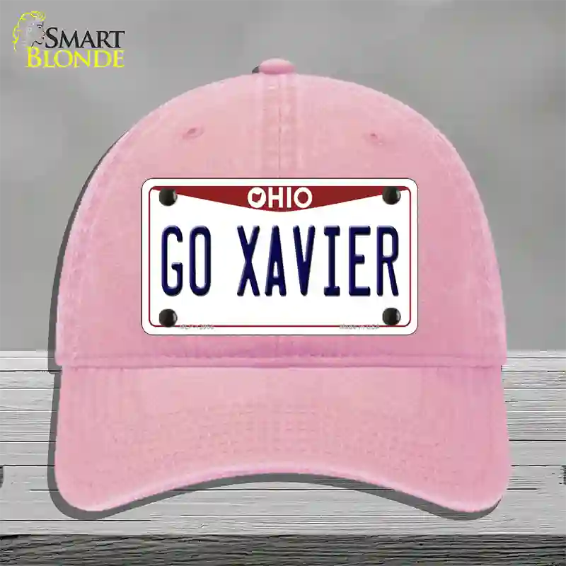 Go Xavier Novelty License Plate Hat Unconstructed Cotton / Pink