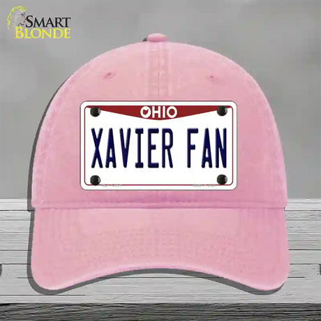 Xavier Fan Novelty License Plate Hat Unconstructed Cotton / Pink