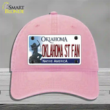 Oklahoma State Fan Novelty License Plate Hat Unconstructed Cotton / Pink