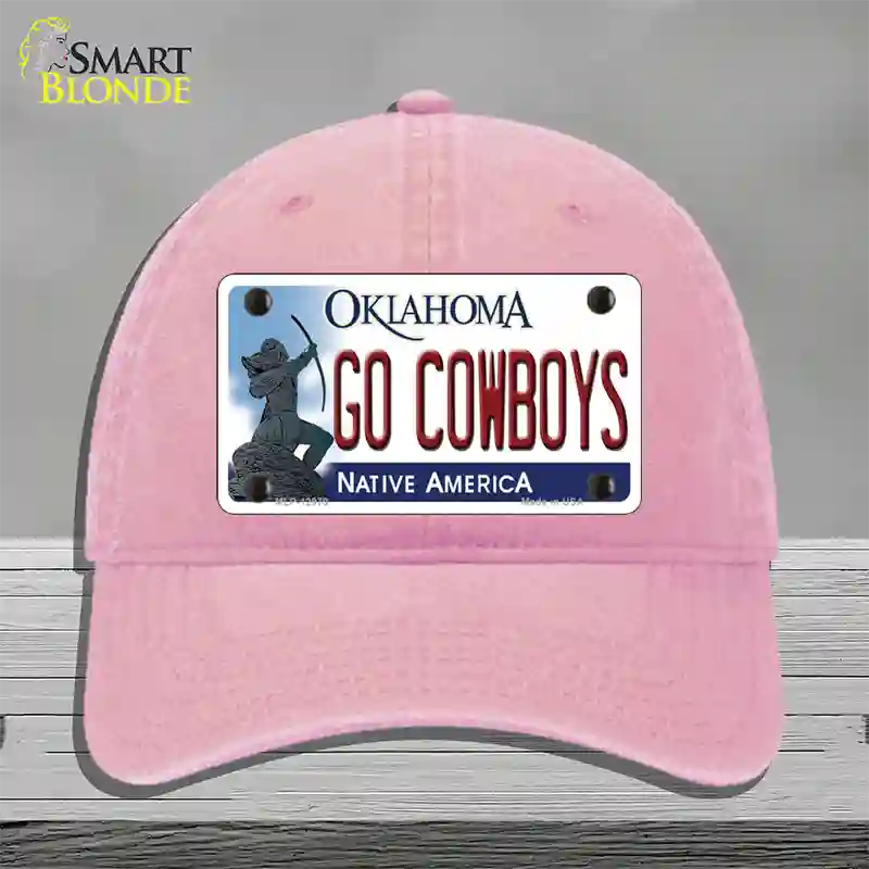 Go Cowboys Novelty License Plate Hat Unconstructed Cotton / Pink