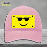 Sunglasses Cool Smiley Novelty License Plate Hat Unconstructed Cotton / Pink