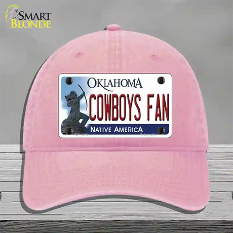 Cowboys Fan Novelty License Plate Hat Unconstructed Cotton / Pink