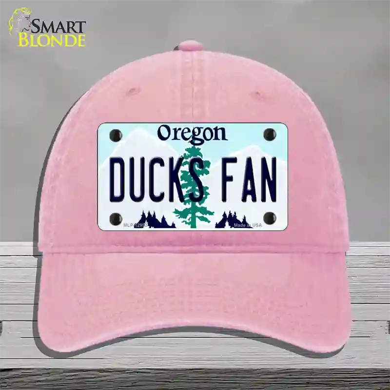 Ducks Fan Novelty License Plate Hat Unconstructed Cotton / Pink