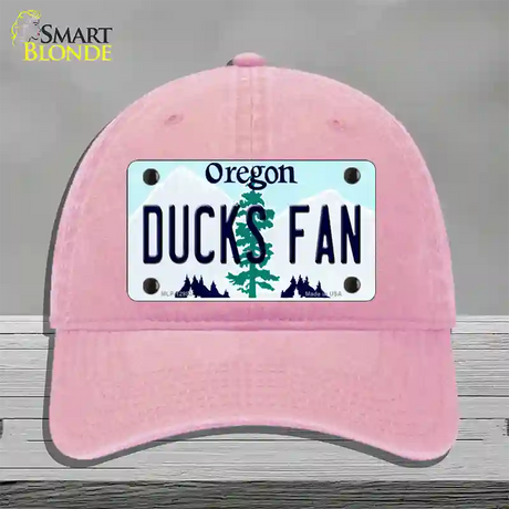 Ducks Fan Novelty License Plate Hat Unconstructed Cotton / Pink