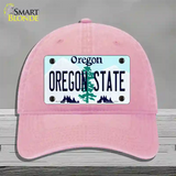 Oregon State Novelty License Plate Hat Unconstructed Cotton / Pink