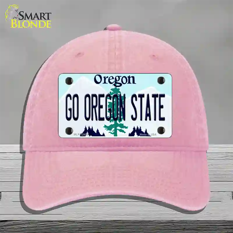 Go Oregon State Novelty License Plate Hat Unconstructed Cotton / Pink