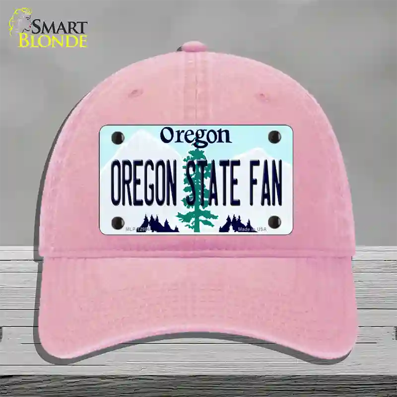 Oregon State Fan Novelty License Plate Hat Unconstructed Cotton / Pink