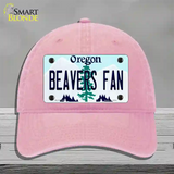 Beavers Fan Novelty License Plate Hat Unconstructed Cotton / Pink