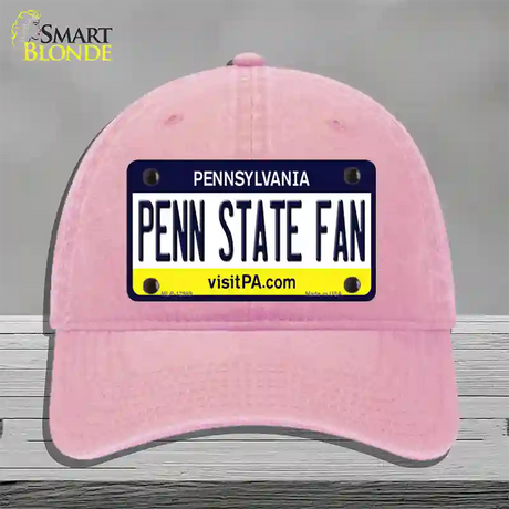 Penn State Fan Novelty License Plate Hat Unconstructed Cotton / Pink