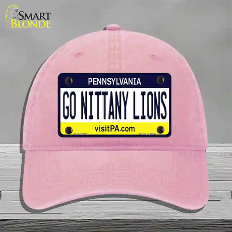 Go Nittany Lions Novelty License Plate Hat Unconstructed Cotton / Pink