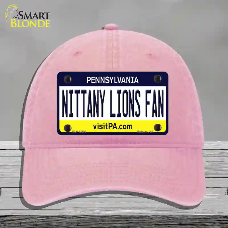 Nittany Lions Fan Novelty License Plate Hat Unconstructed Cotton / Pink