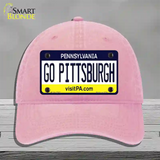 Go Pittsburgh Novelty License Plate Hat Unconstructed Cotton / Pink