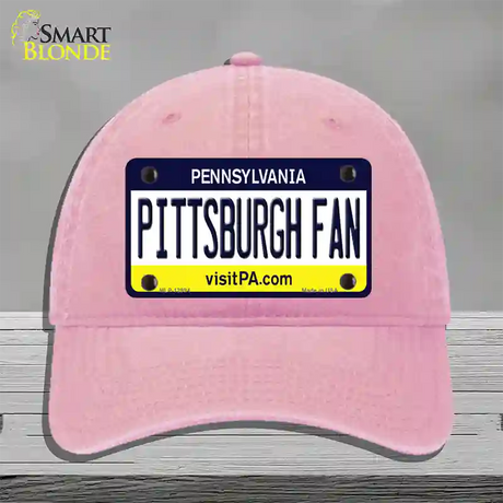 Pittsburgh Fan Novelty License Plate Hat Unconstructed Cotton / Pink