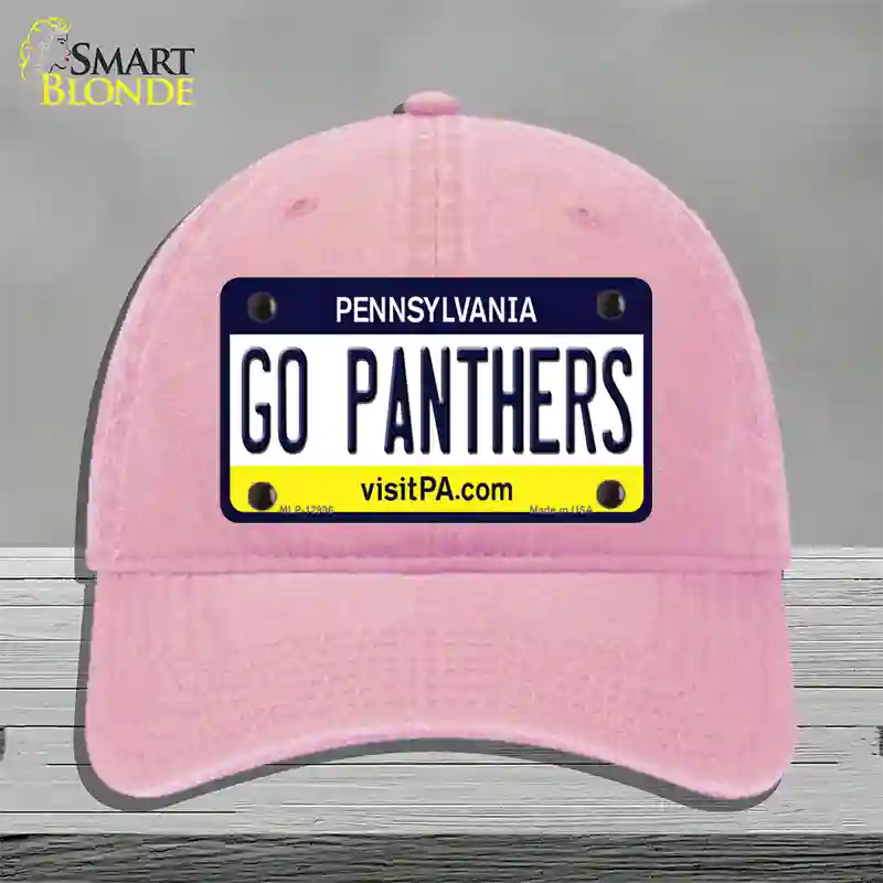 Go Panthers Novelty License Plate Hat Unconstructed Cotton / Pink