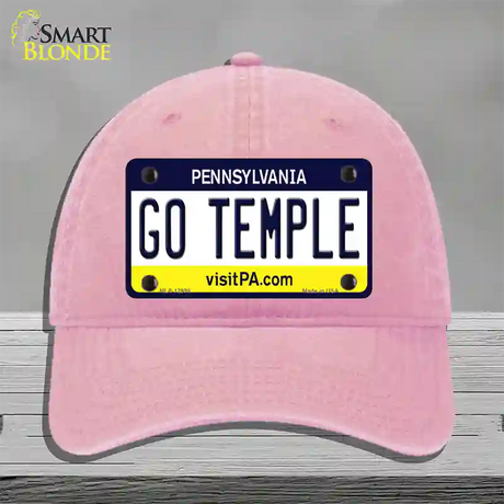 Go Temple Novelty License Plate Hat Unconstructed Cotton / Pink