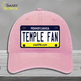 Temple Fan Novelty License Plate Hat Unconstructed Cotton / Pink