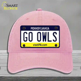 Go Owls Novelty License Plate Hat Unconstructed Cotton / Pink