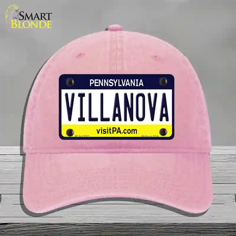 Villanova Novelty License Plate Hat Unconstructed Cotton / Pink