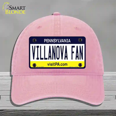 Villanova Fan Novelty License Plate Hat Unconstructed Cotton / Pink