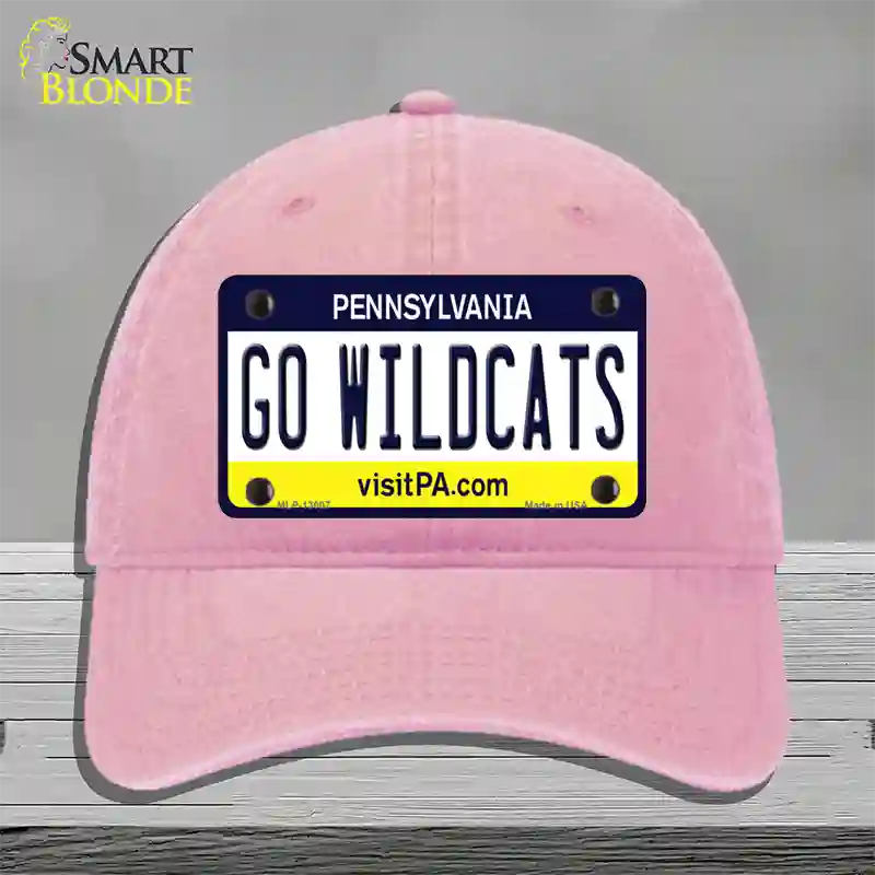 Go Wildcats Pennsylvania Novelty License Plate Hat Unconstructed Cotton / Pink