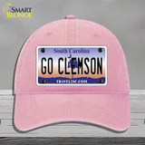 Go Clemson Novelty License Plate Hat Unconstructed Cotton / Pink